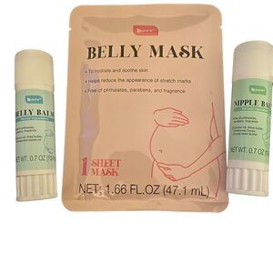 Pregnancy comfort GIFT set NEW pack 3 items belly mask nipple balm belly balm